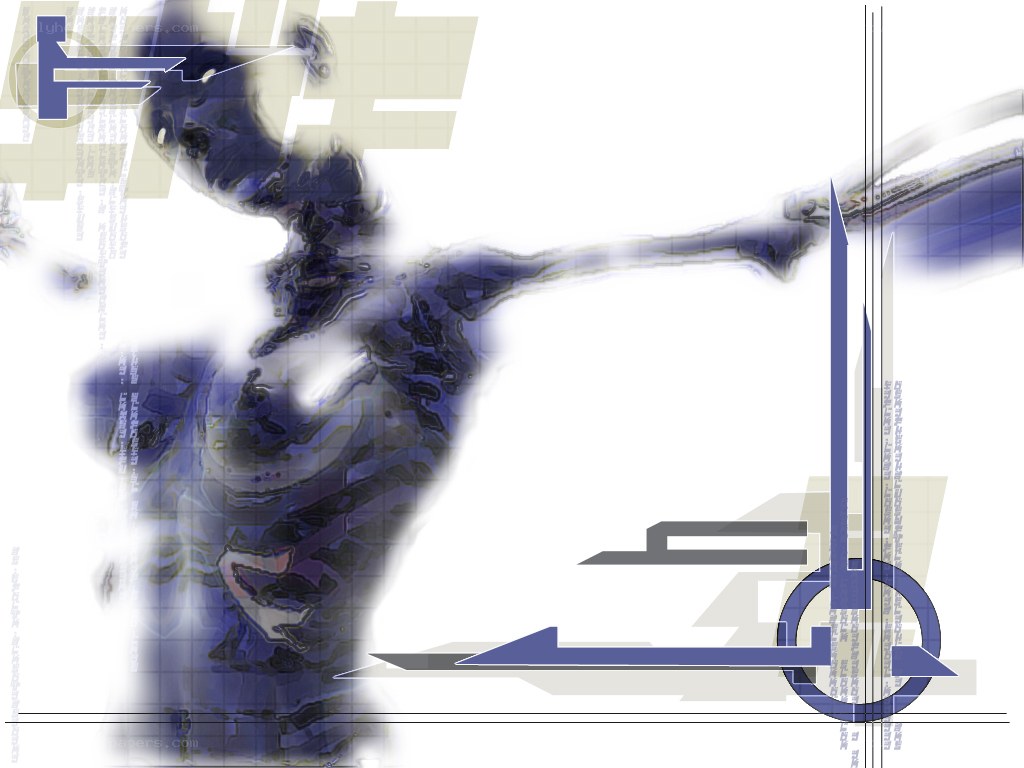 abstract digital art with blue figure