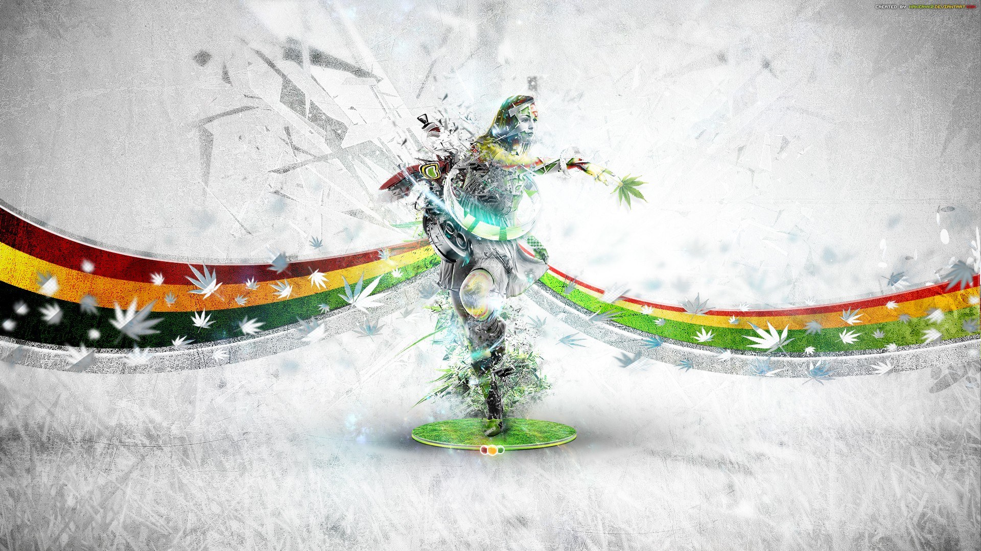 abstract digital art with cannabis theme