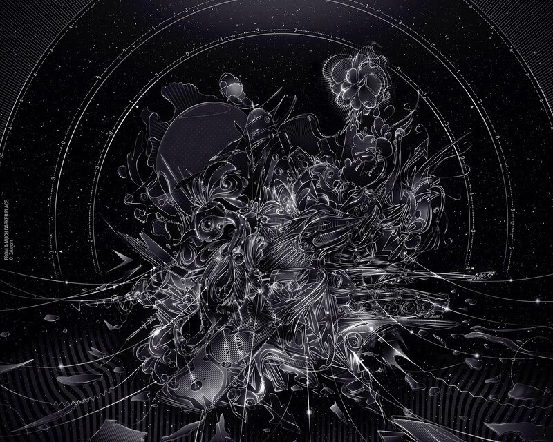 abstract digital art with celestial theme