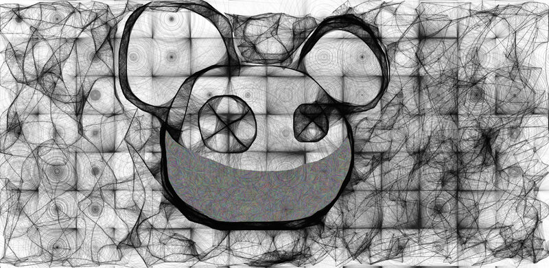 abstract digital art with character face