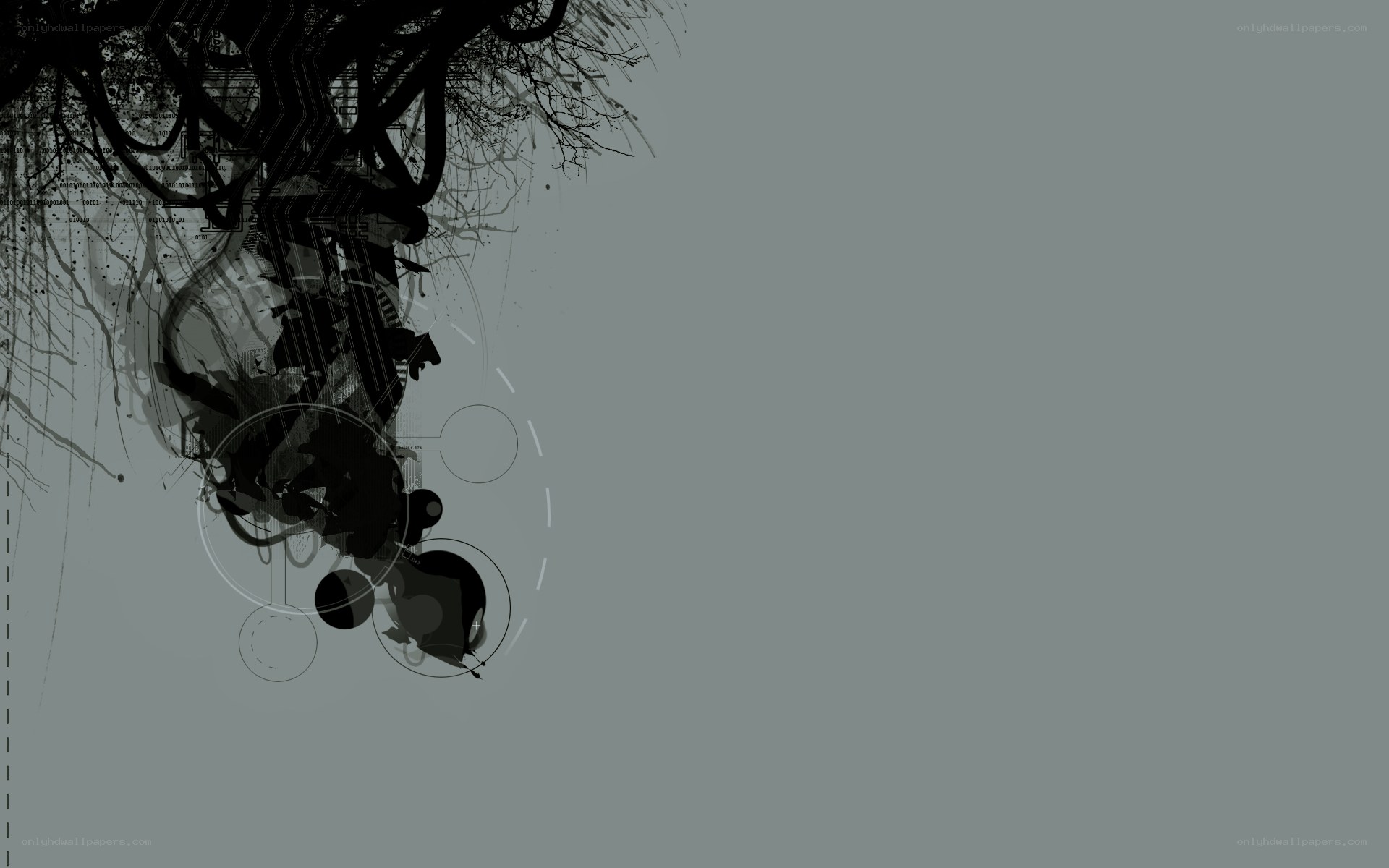 abstract digital art with circuit patterns
