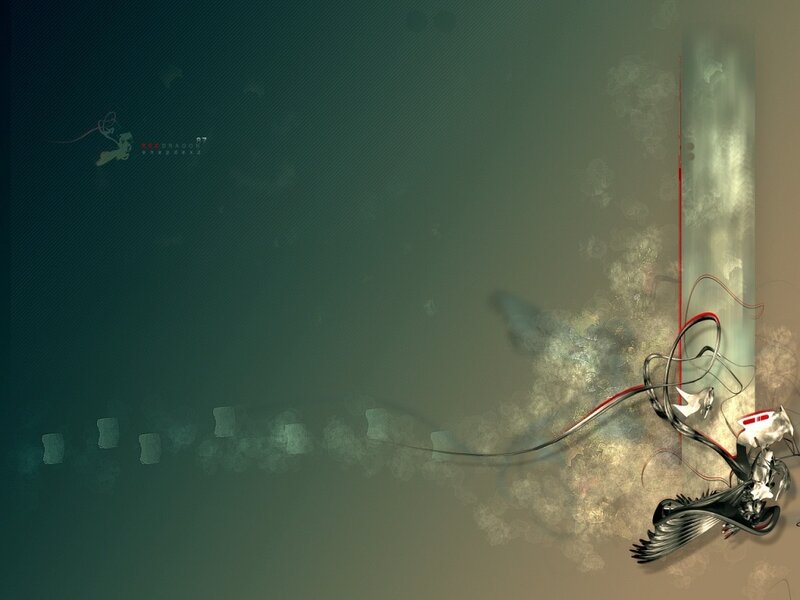 Abstract digital art with dragon