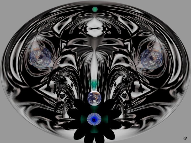 Abstract digital art with Earth motifs
