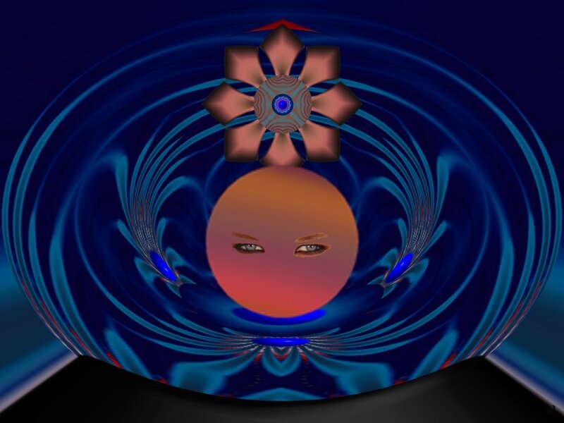 abstract digital art with face