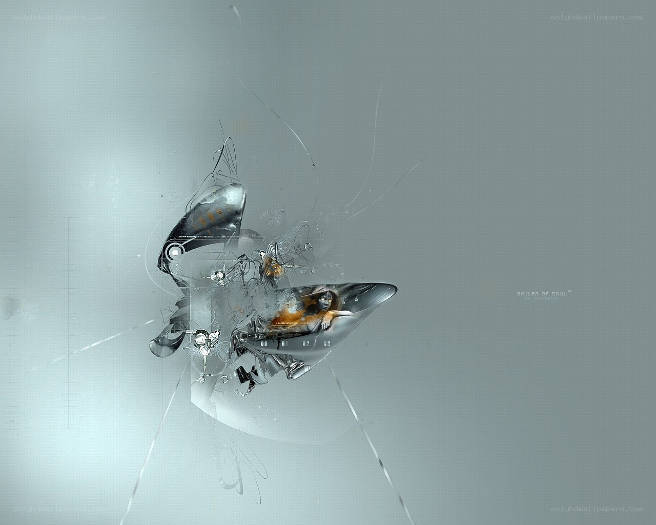 abstract digital art with figure