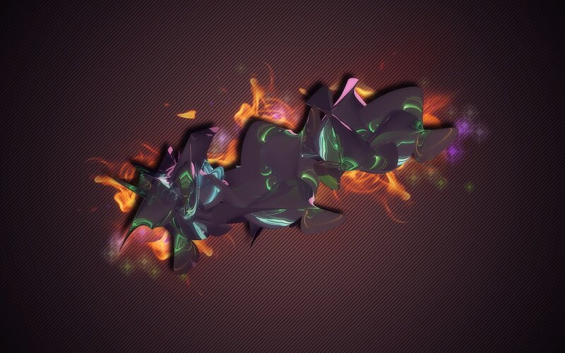 abstract digital art with fire