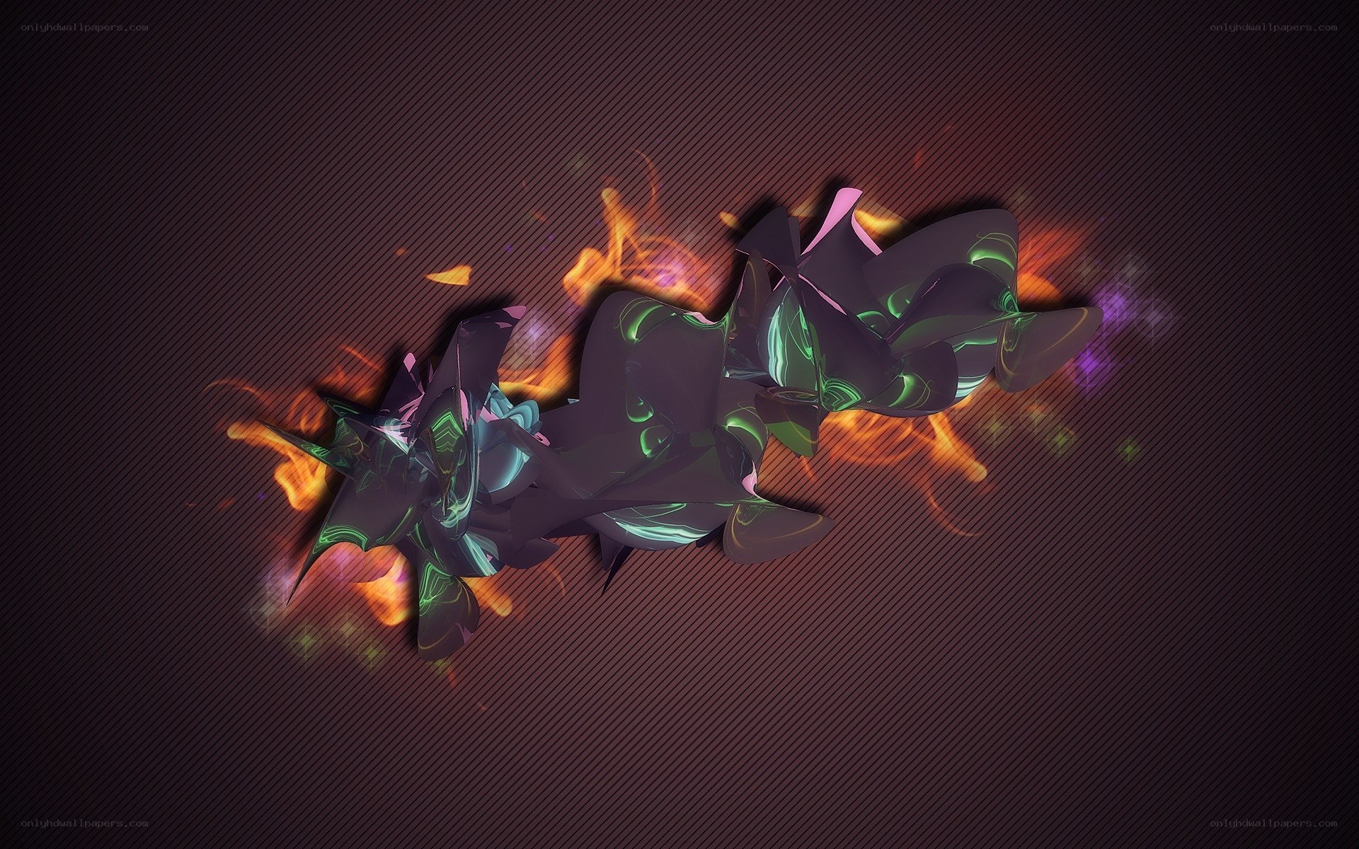 abstract digital art with fire