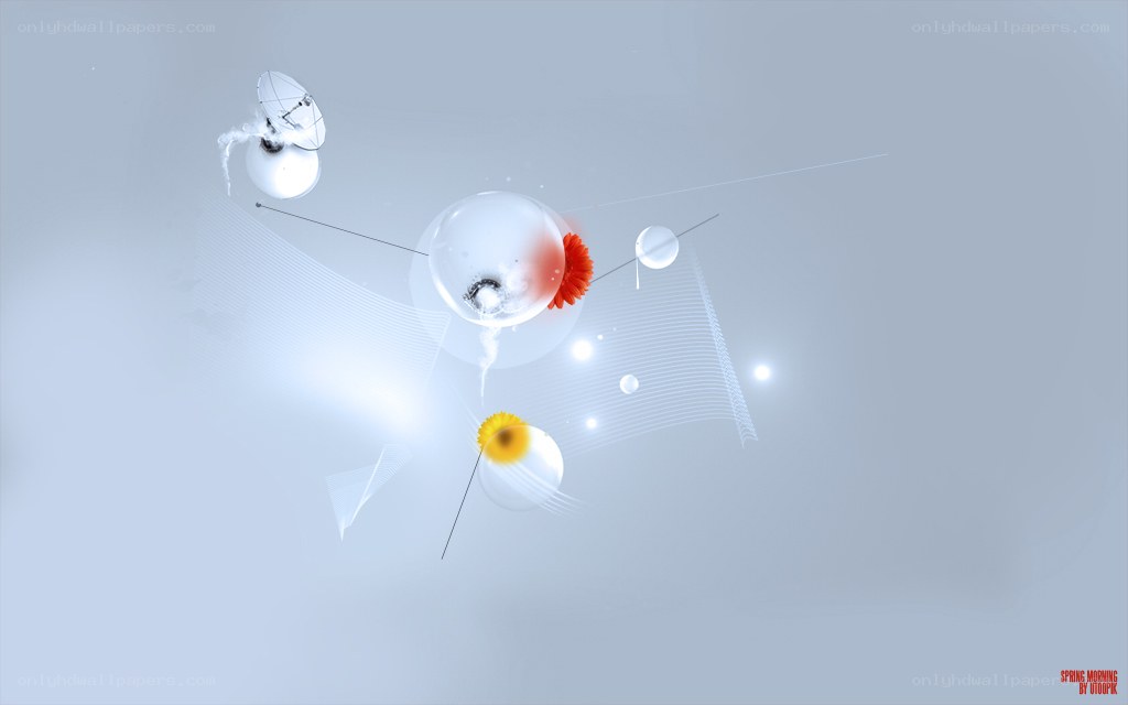 Abstract digital art with flowers