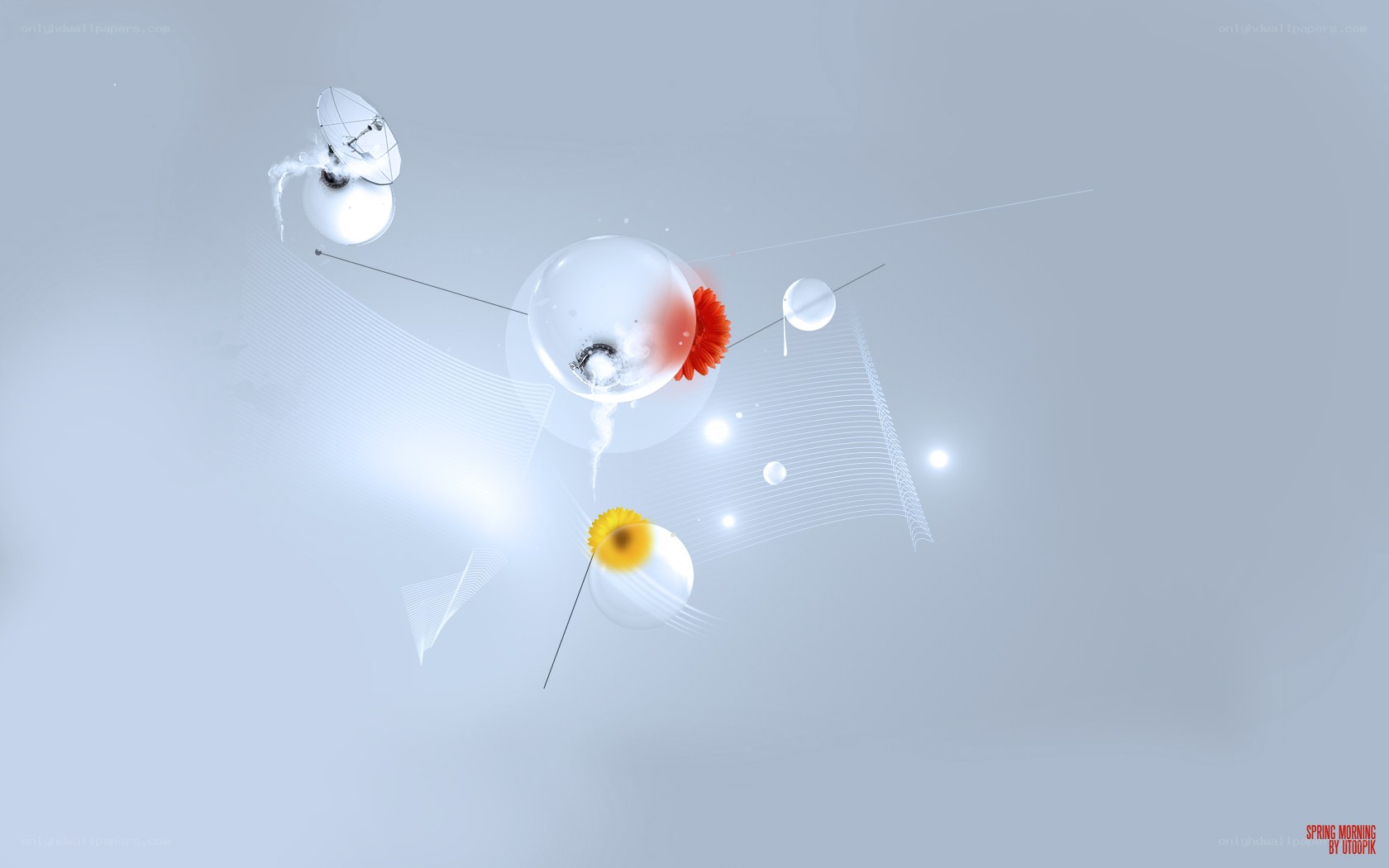 abstract digital art with flowers