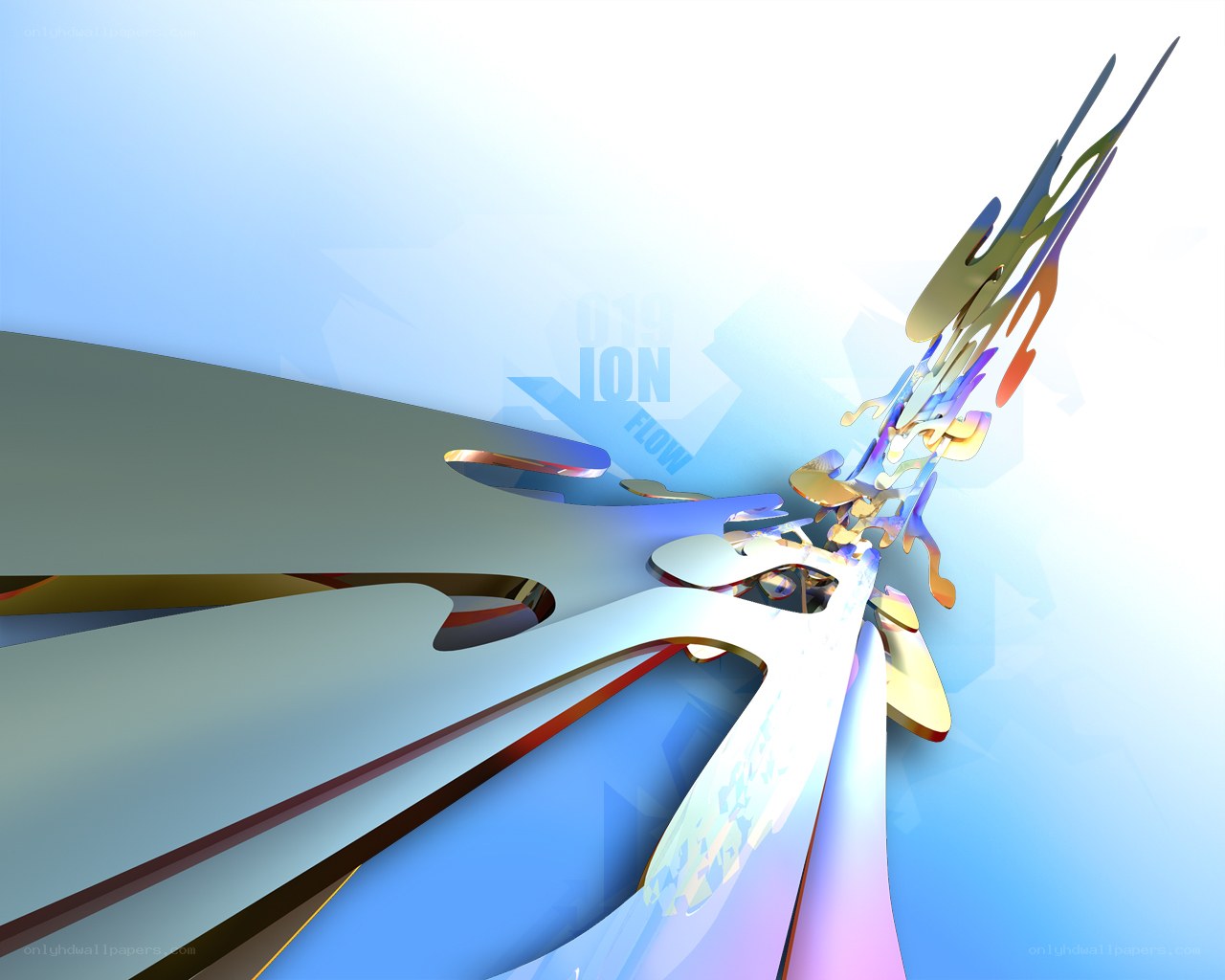 Abstract digital art with flowing shapes