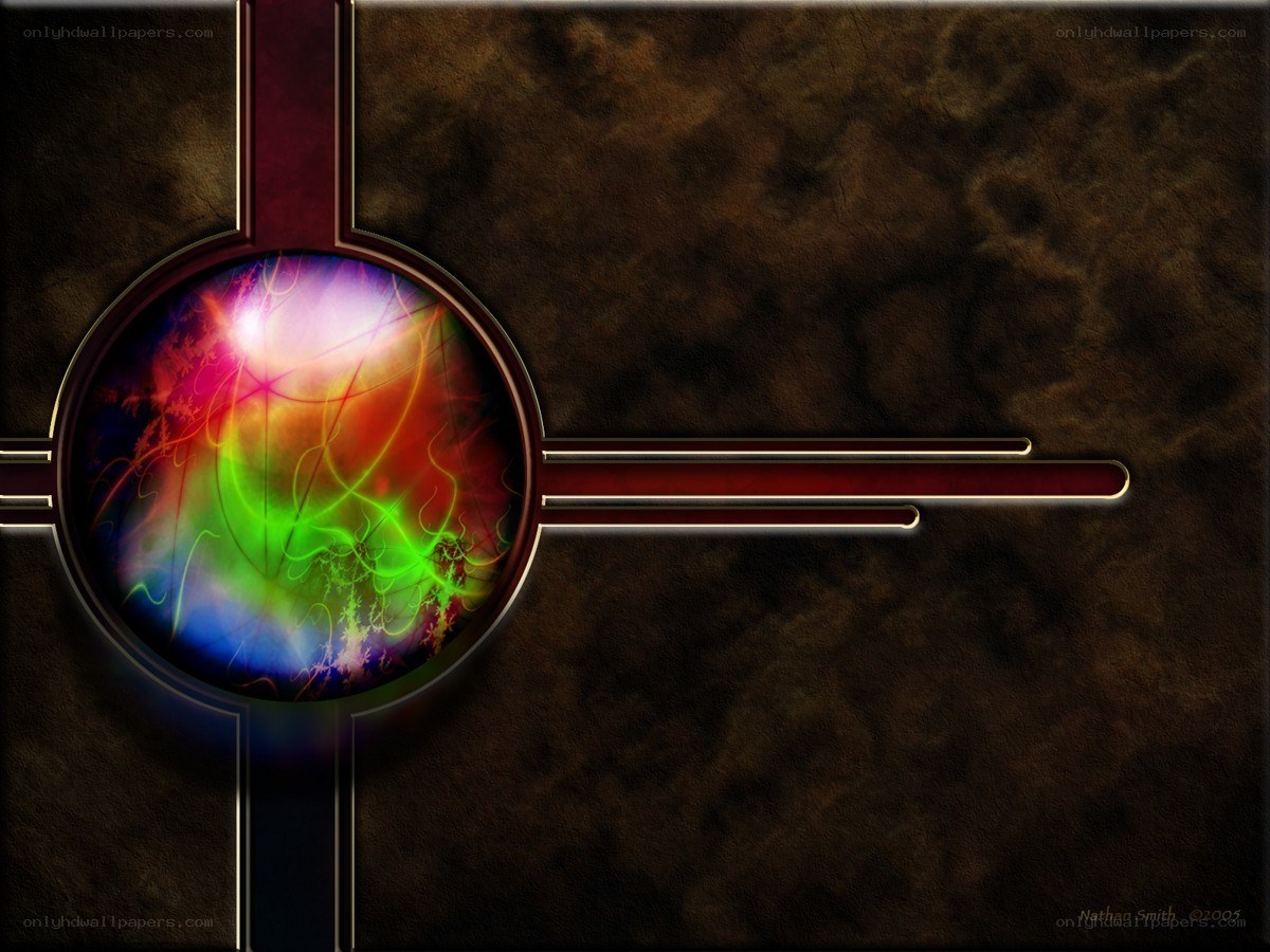 Abstract digital art with fractal sphere