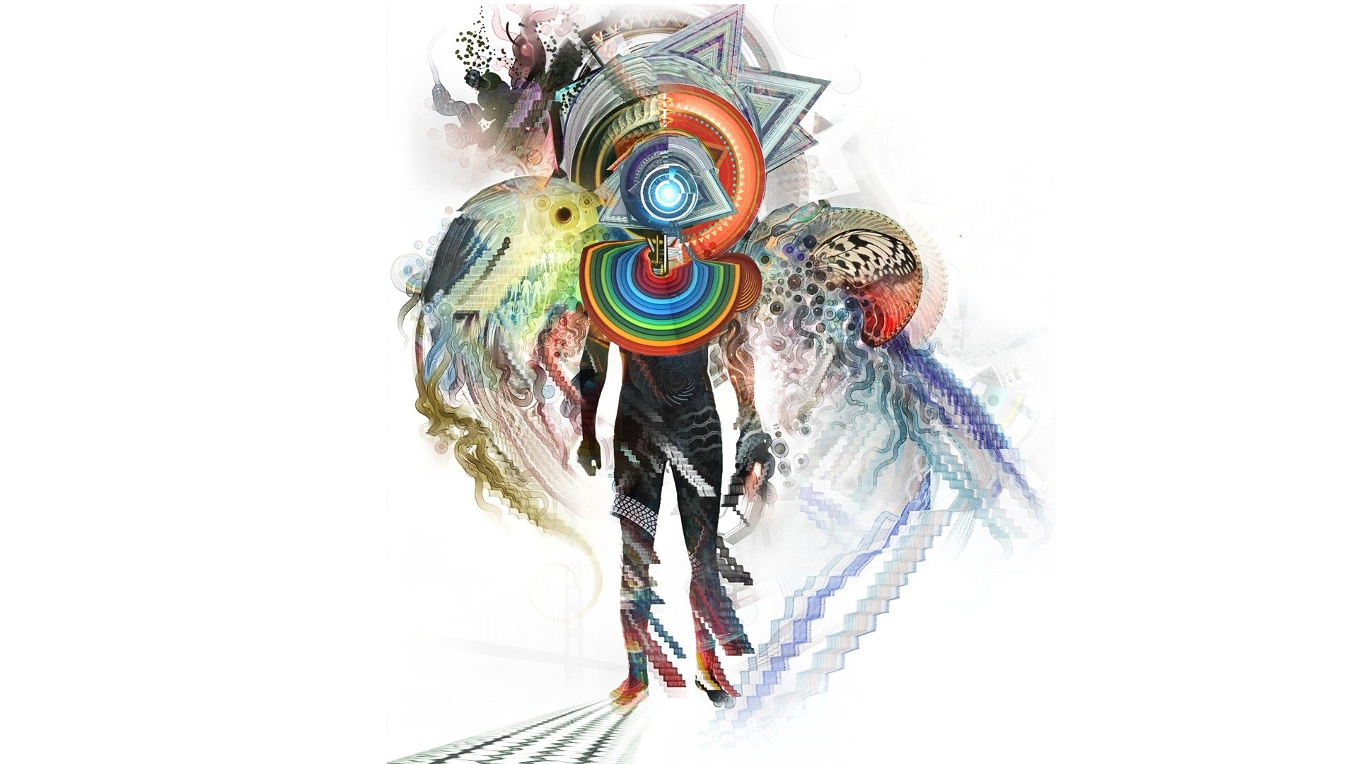 abstract digital art with geometric figure