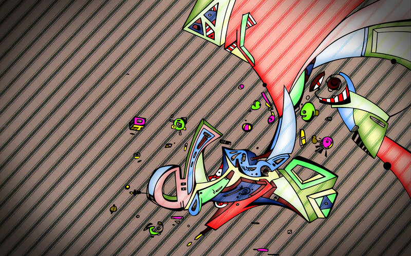 abstract digital art with geometric shapes