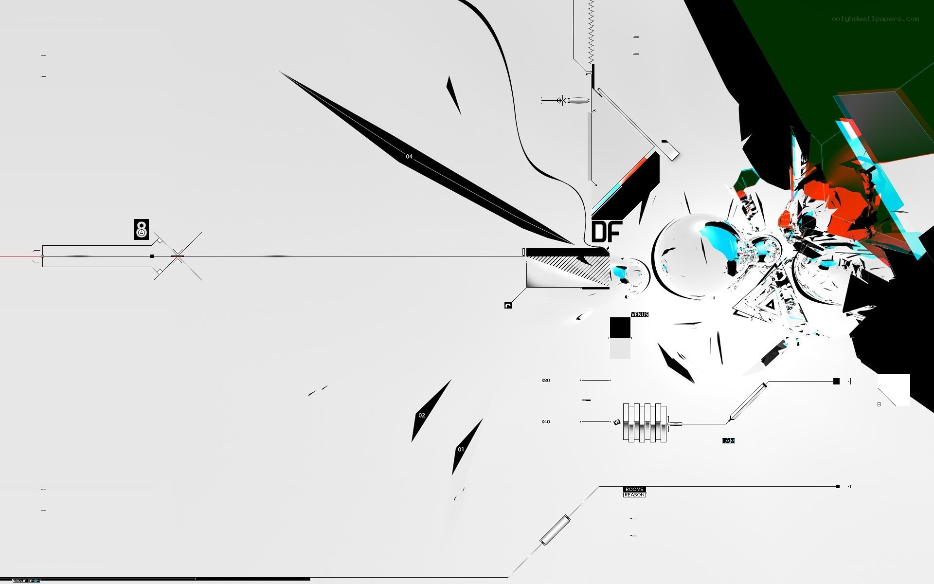 abstract digital art with geometric shapes