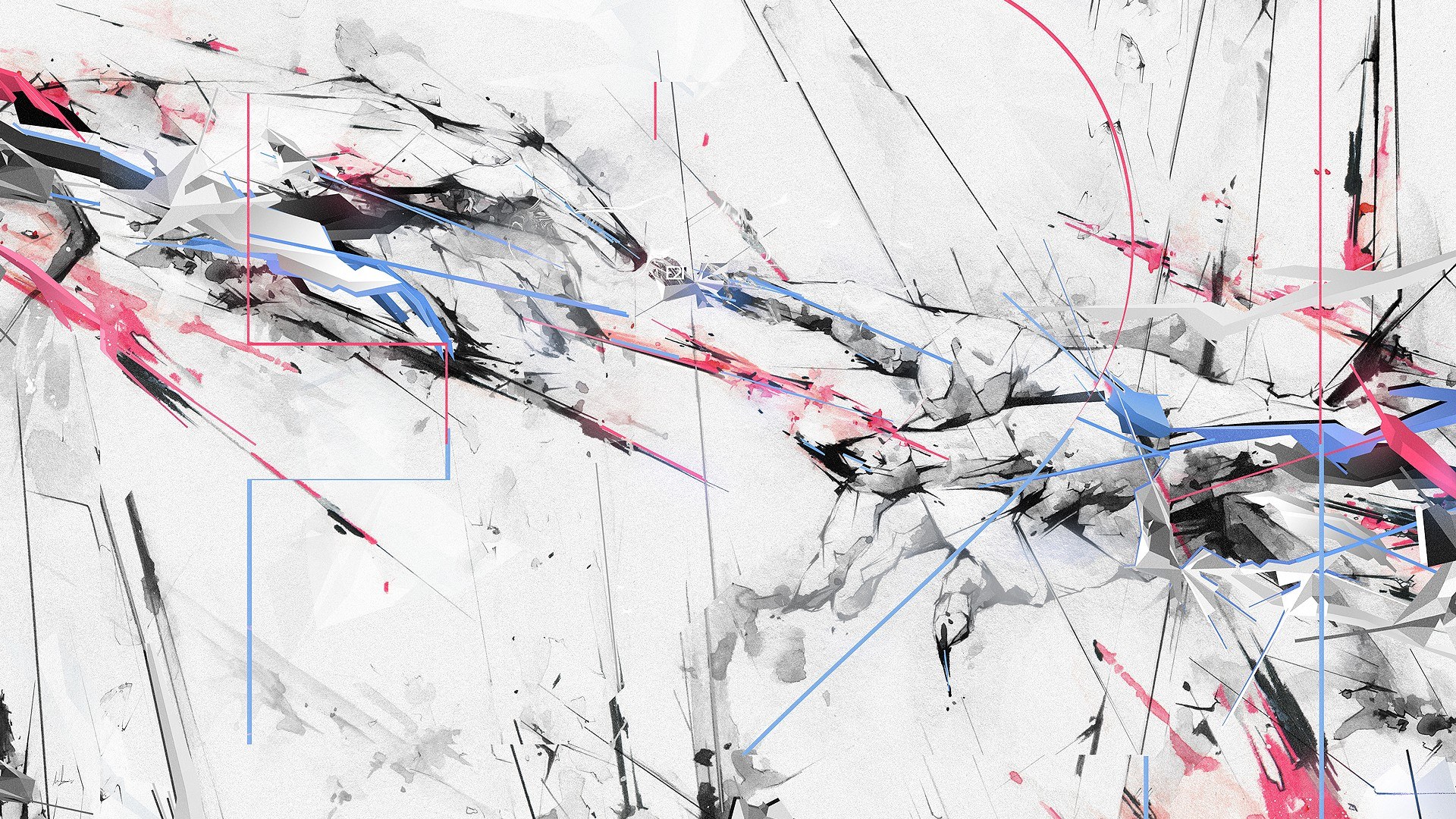abstract digital art with geometric shapes