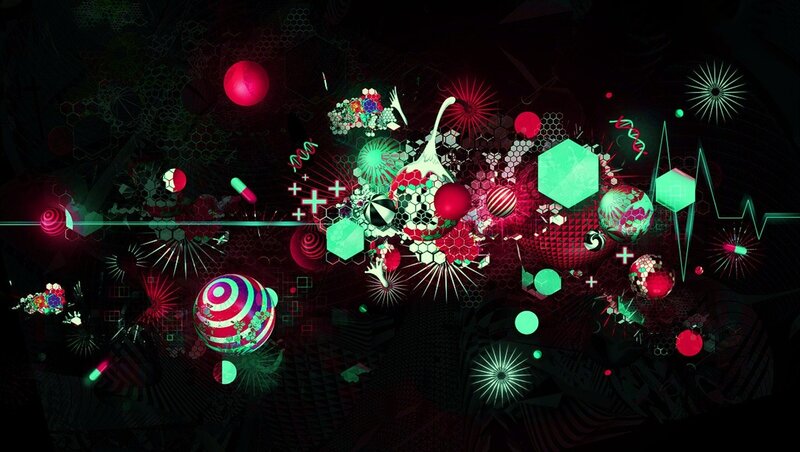 abstract digital art with geometric shapes