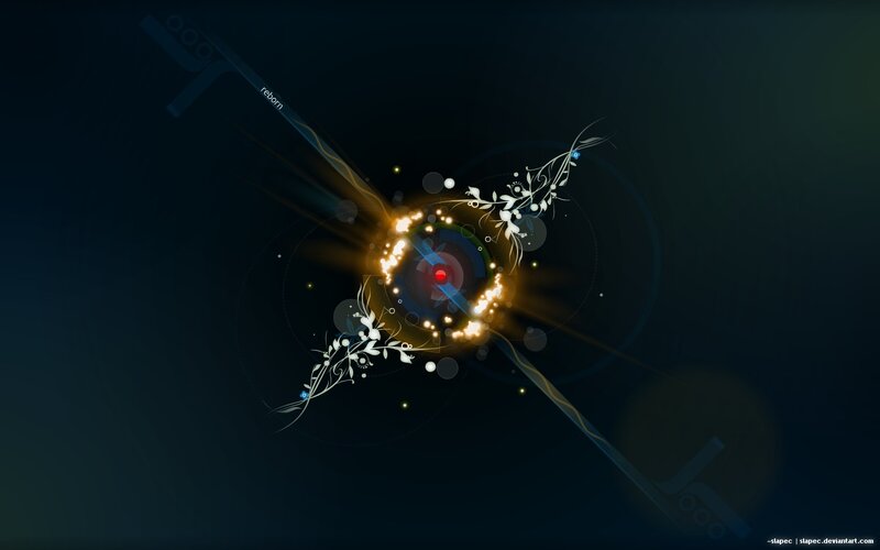 Abstract digital art with glowing center