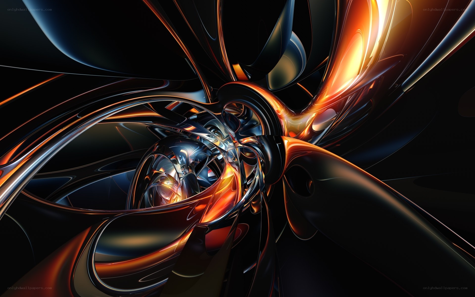 Abstract digital art with glowing curves