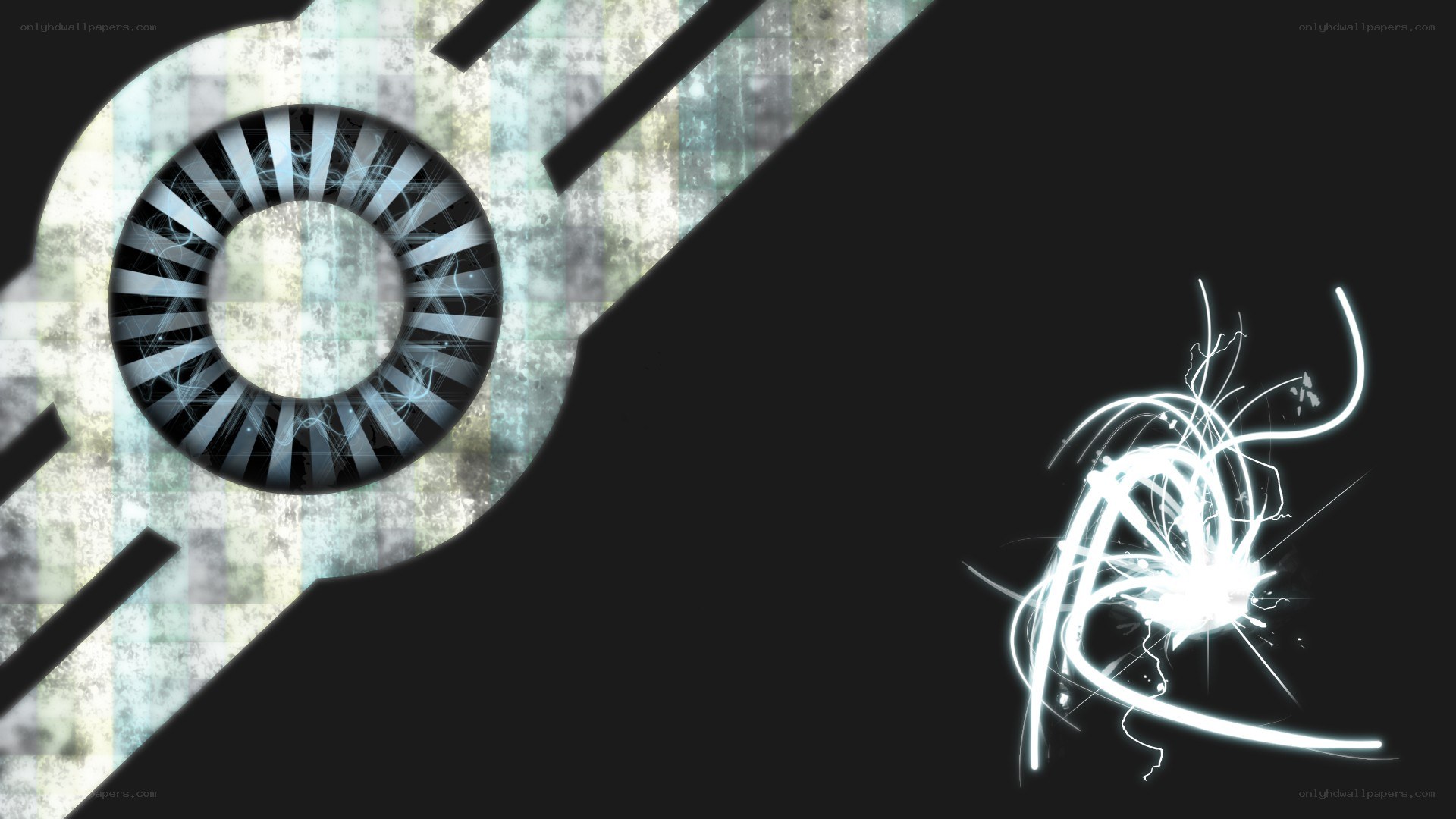 abstract digital art with glowing elements