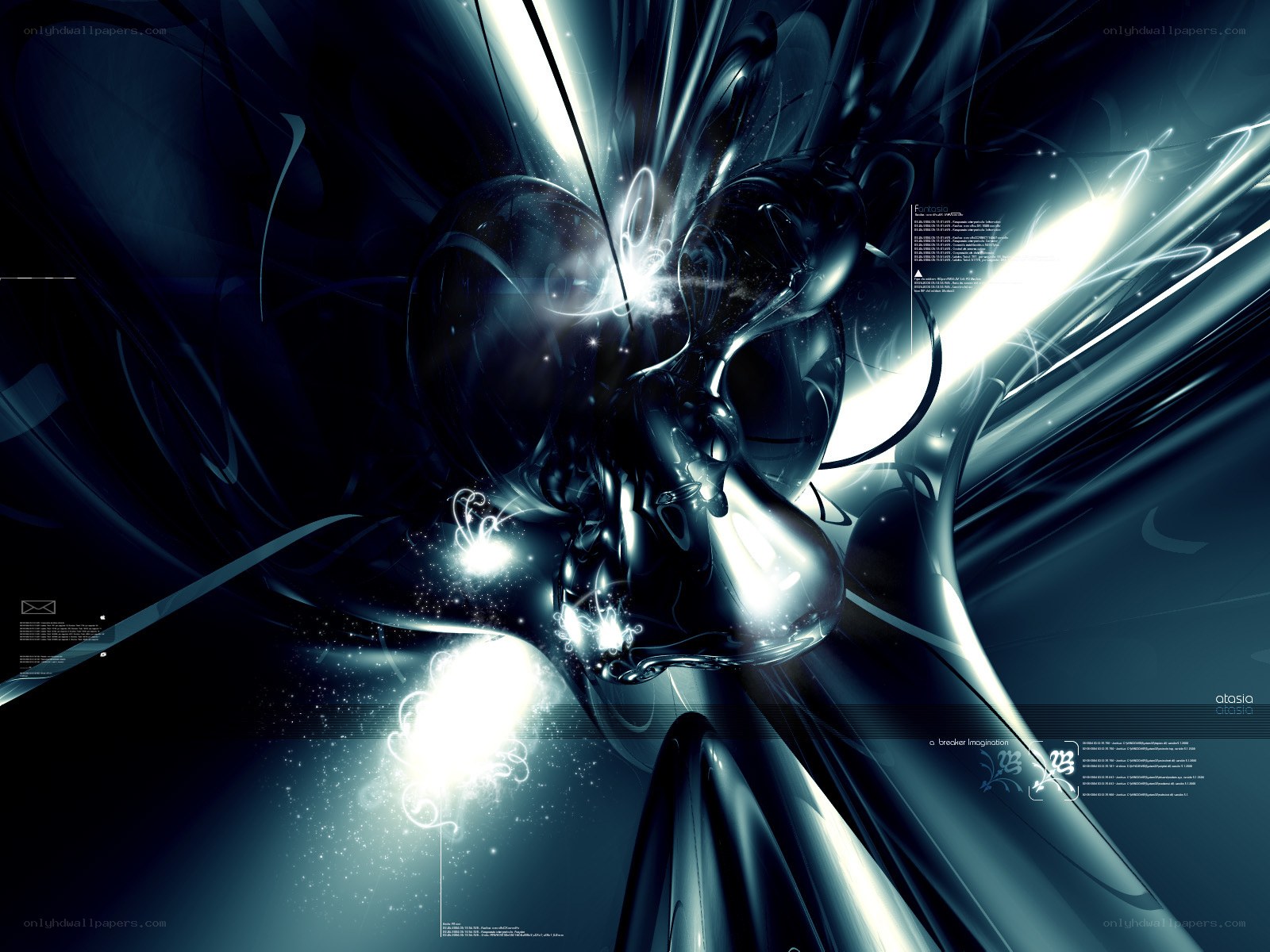 abstract digital art with glowing elements