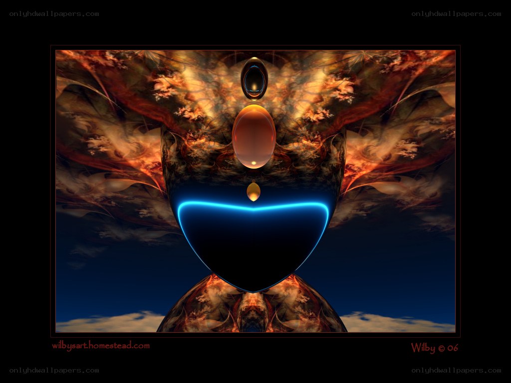 Abstract digital art with glowing elements