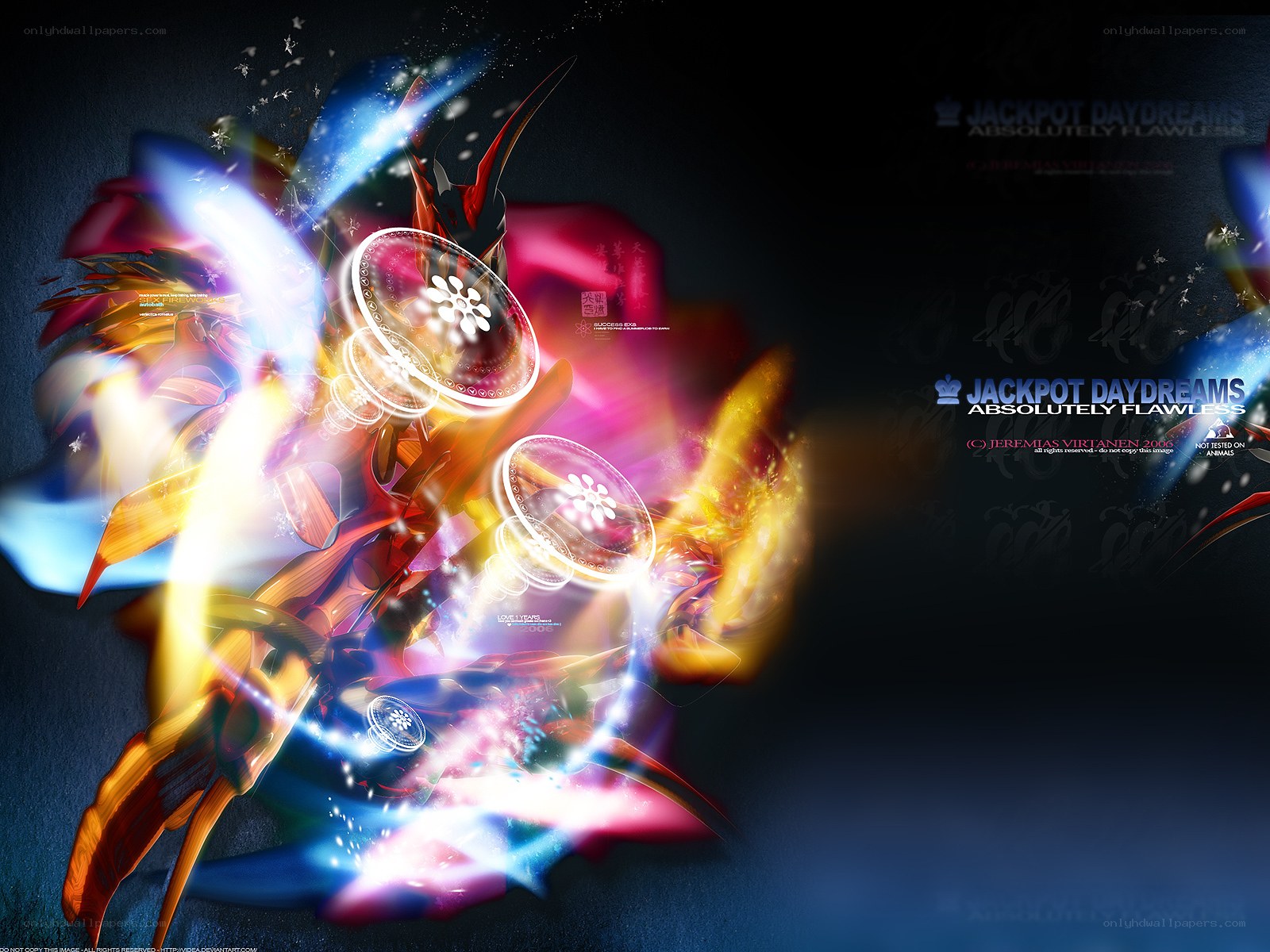 Abstract digital art with glowing elements