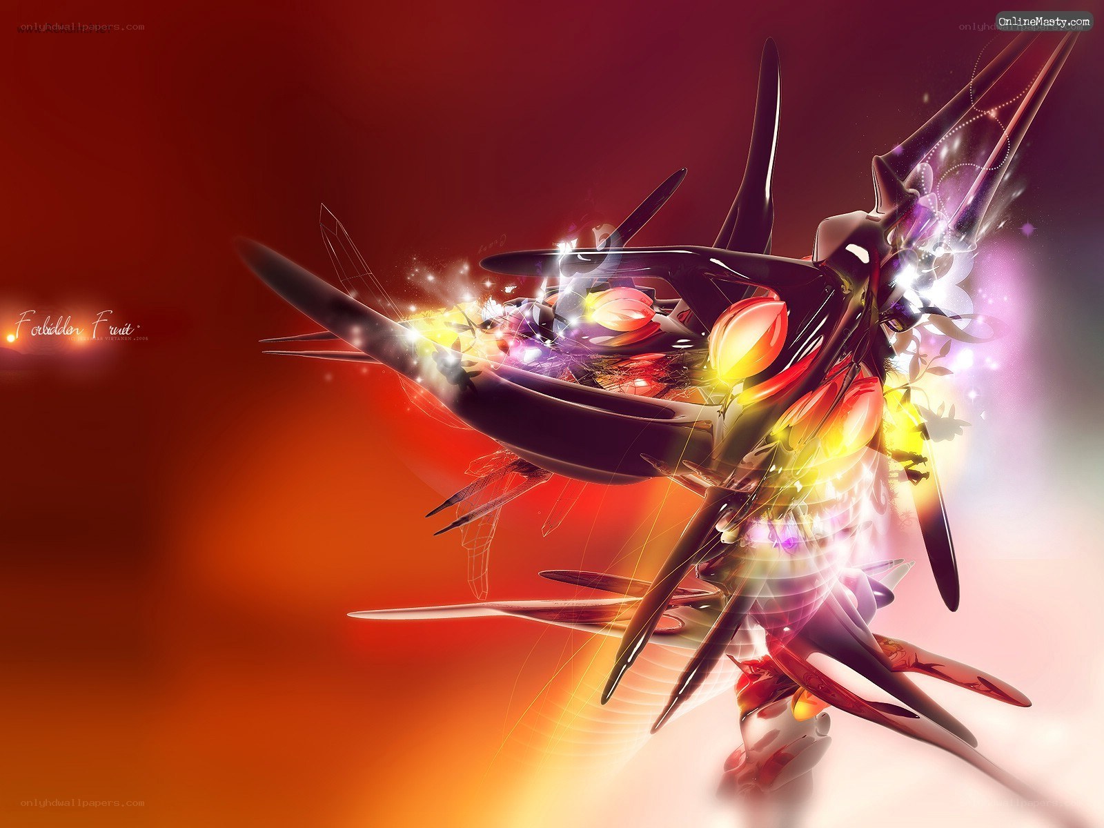 Abstract digital art with glowing elements