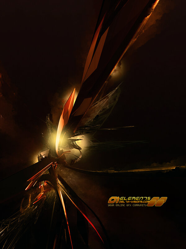 abstract digital art with glowing elements
