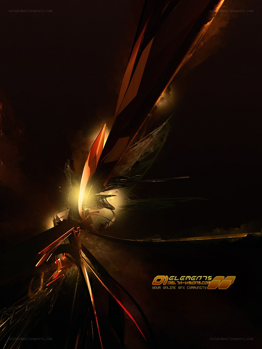abstract digital art with glowing elements