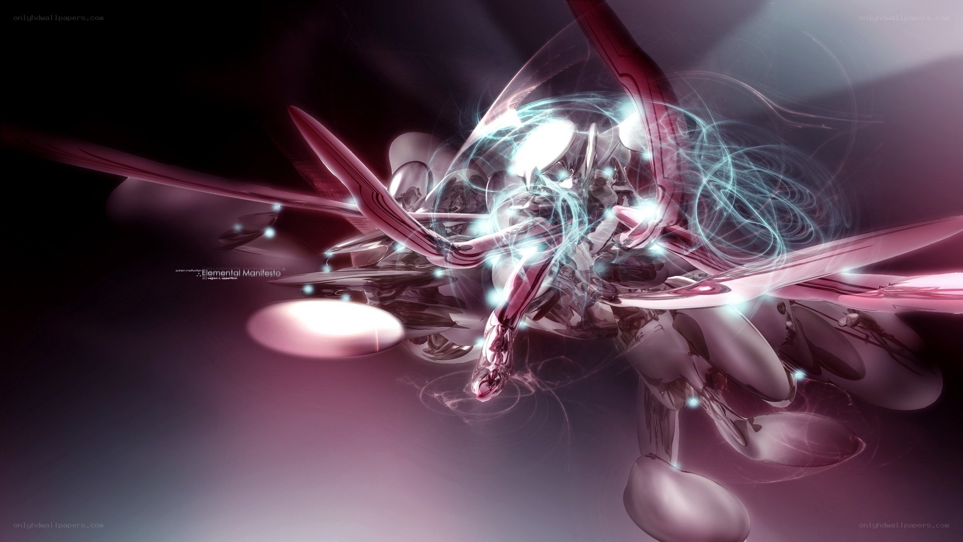 Abstract digital art with glowing energy