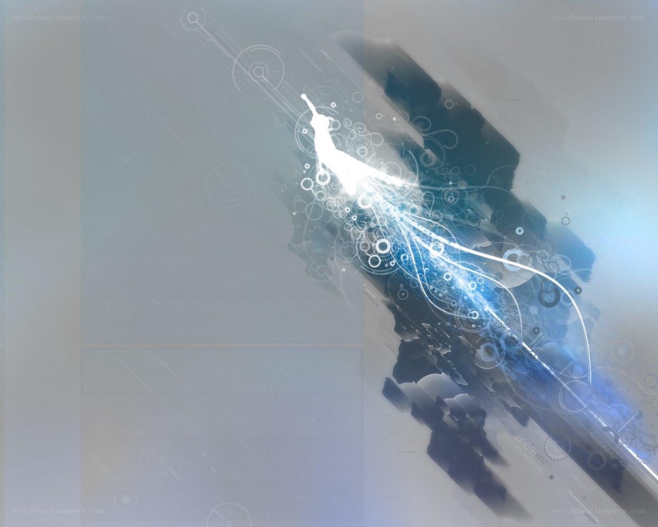 abstract digital art with glowing figure