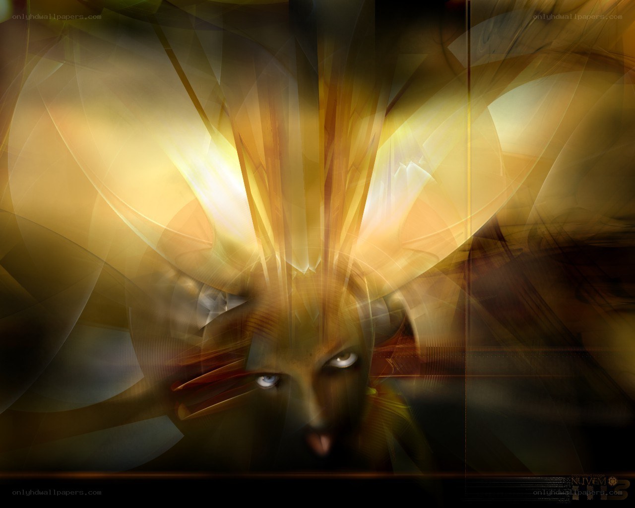 abstract digital art with glowing figure