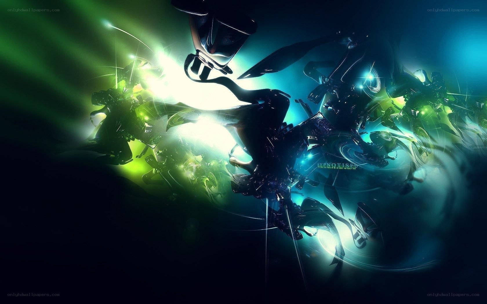 abstract digital art with glowing lights