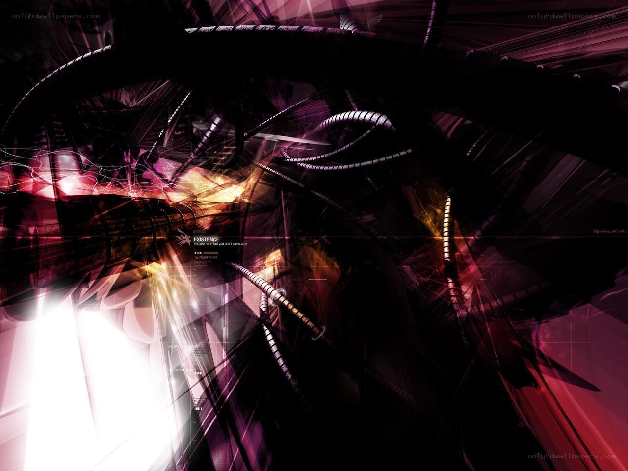 abstract digital art with glowing lines