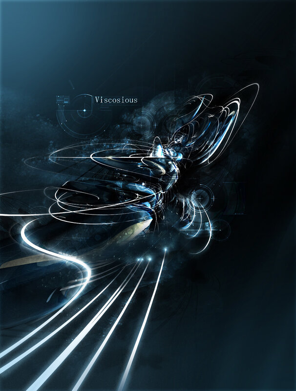 Abstract digital art with glowing lines