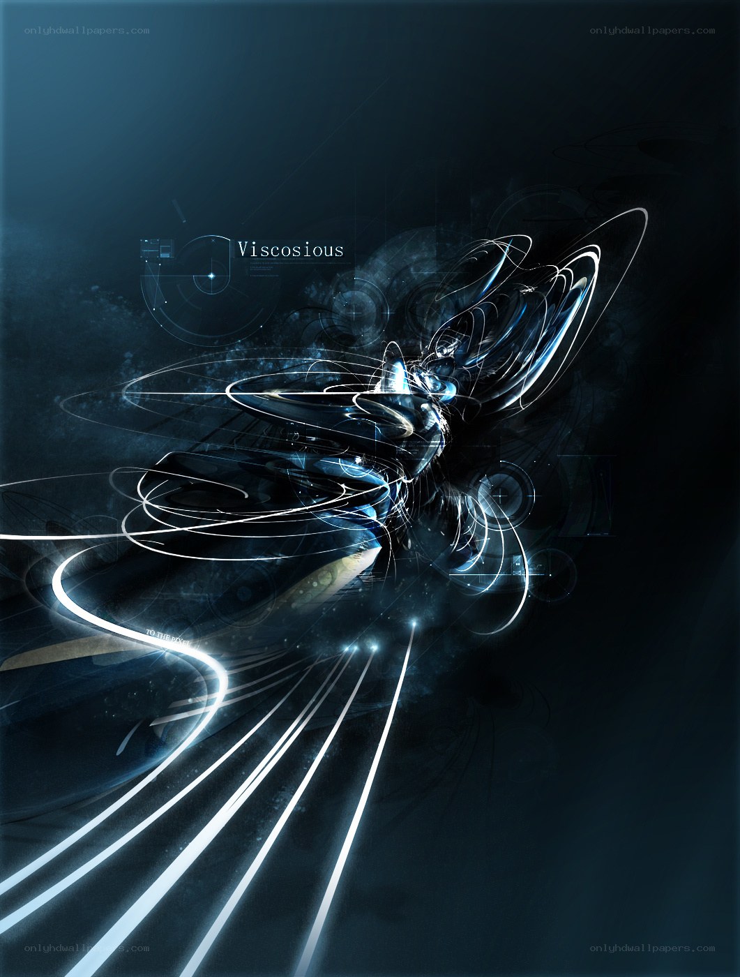 Abstract digital art with glowing lines