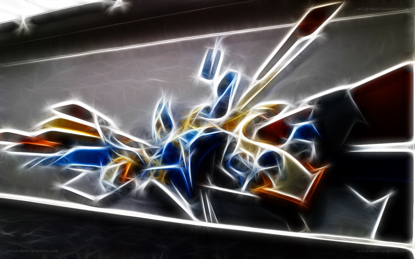 abstract digital art with glowing lines