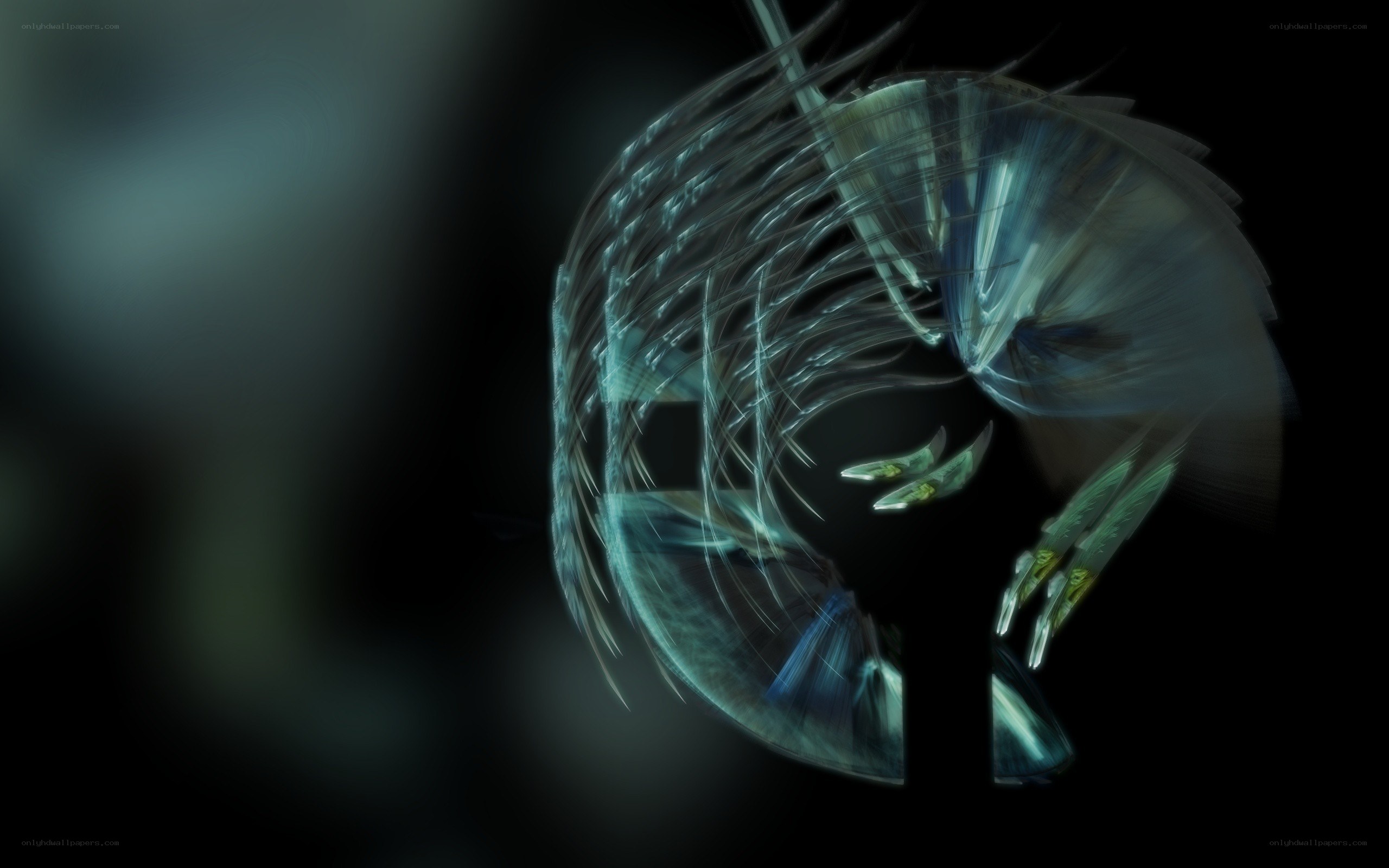 abstract digital art with glowing lines