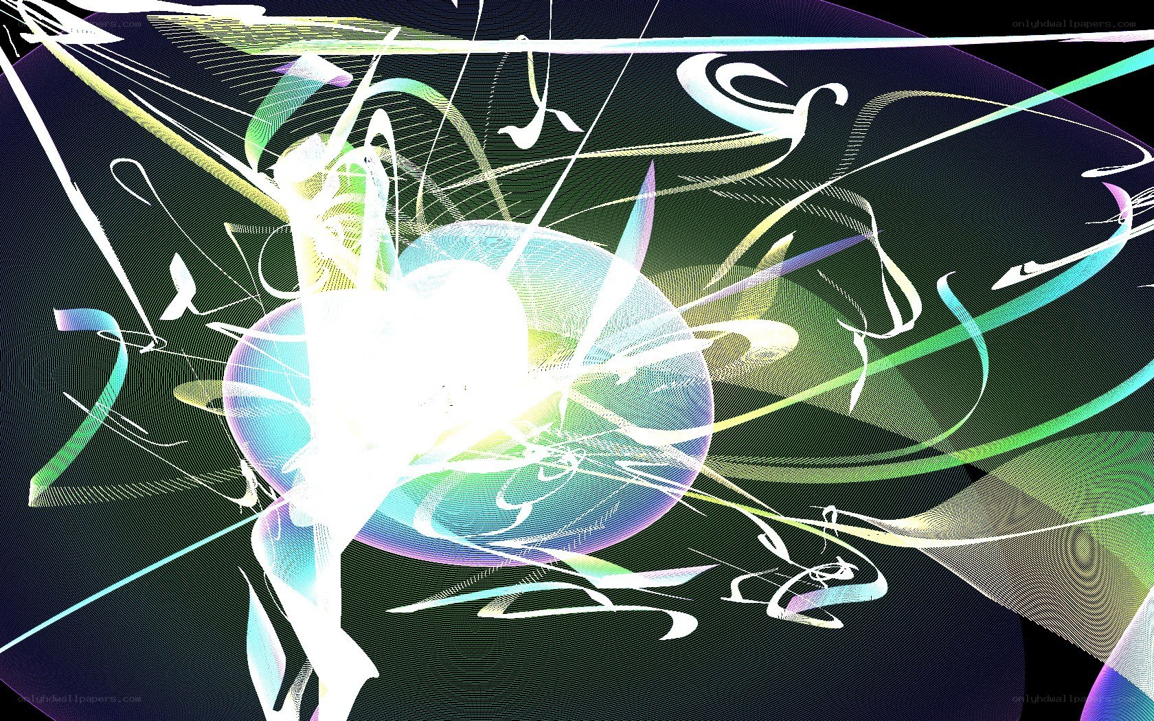 Abstract digital art with glowing lines