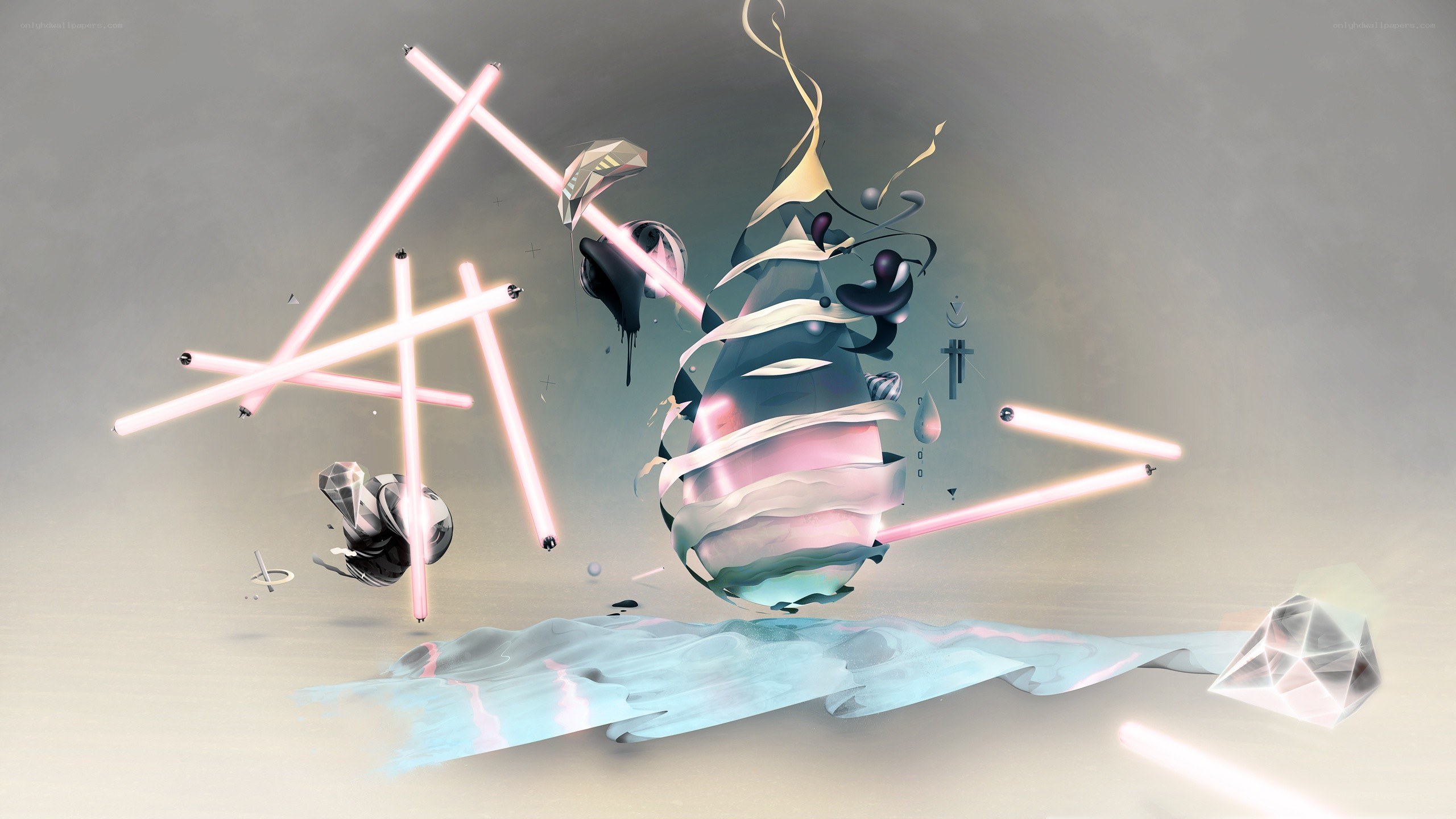 Abstract digital art with glowing lines
