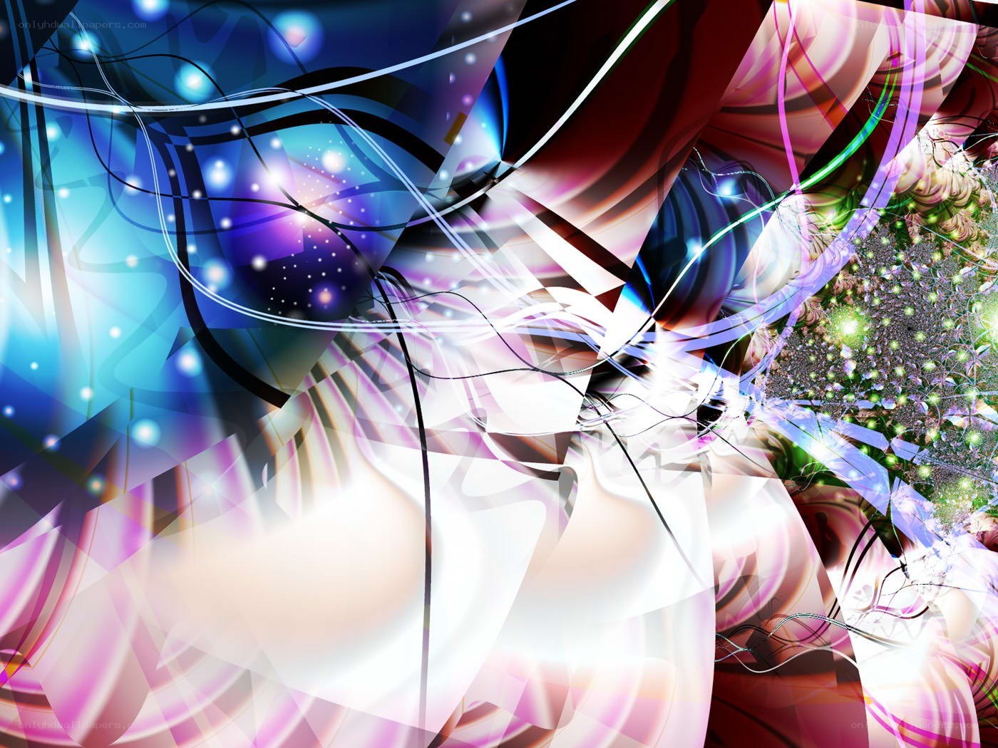 Abstract digital art with glowing lines