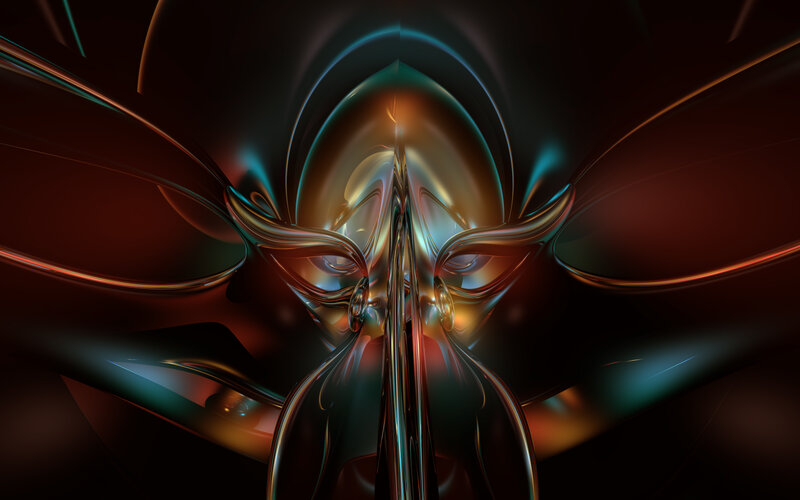Abstract digital art with glowing lines