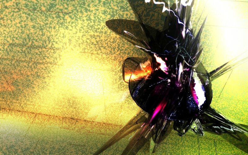 abstract digital art with glowing object