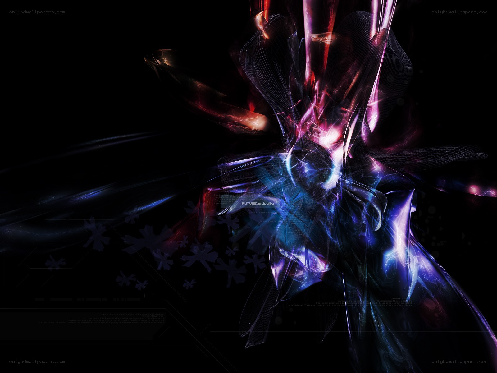 Abstract digital art with glowing particles