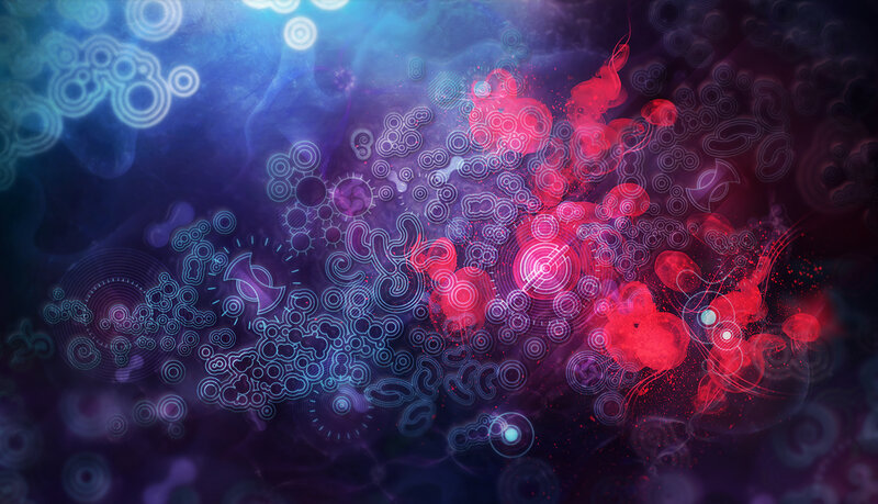 abstract digital art with glowing patterns