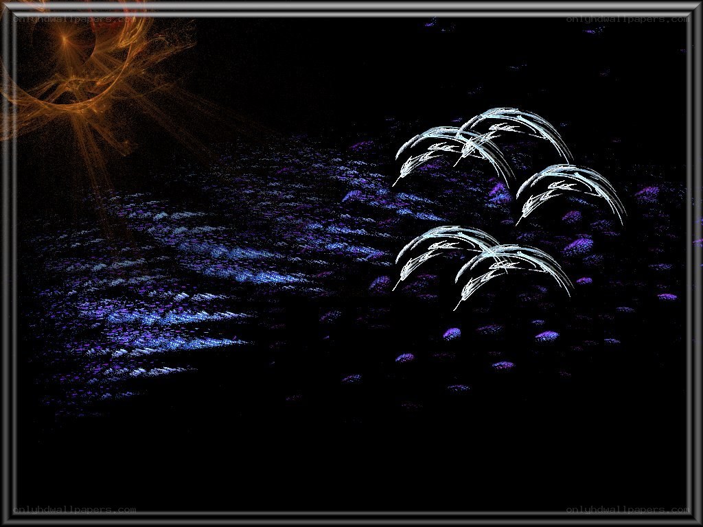 Abstract digital art with glowing shapes