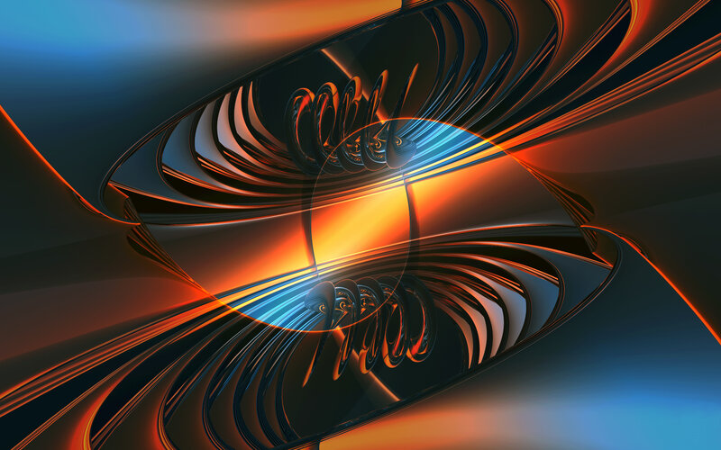 Abstract digital art with glowing swirls