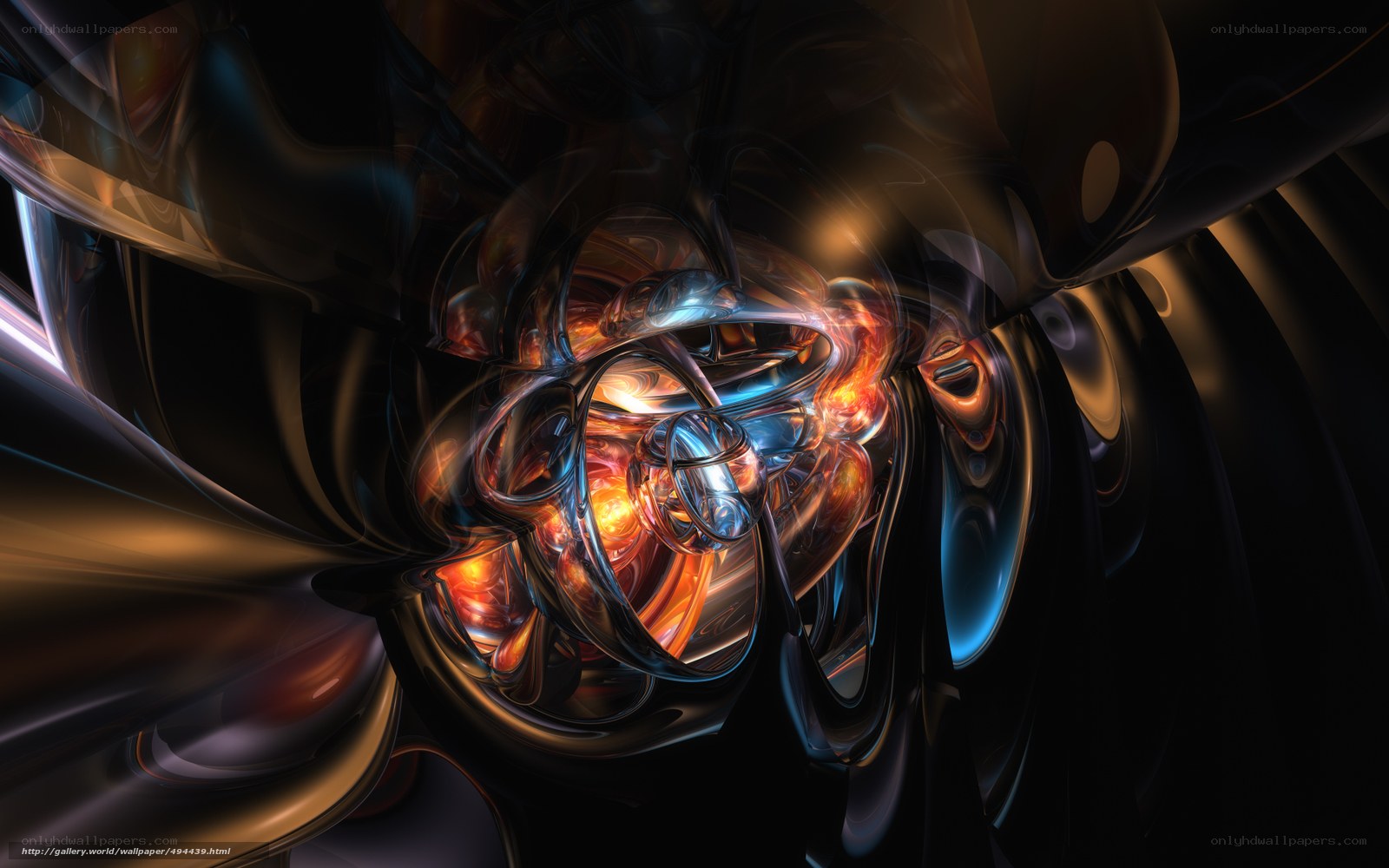 Abstract digital art with glowing swirls