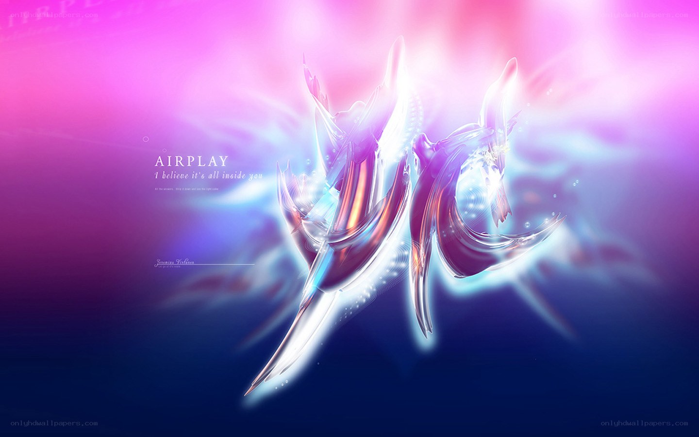 Abstract digital art with glowing text
