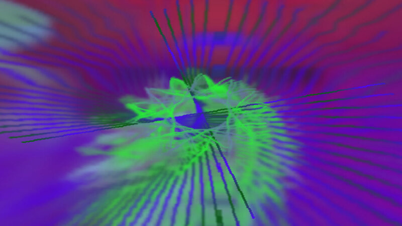 abstract digital art with green center